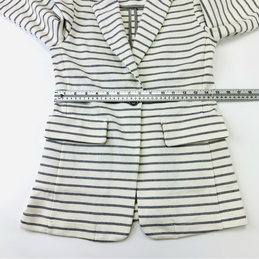 Anthropologie Francoise jersey stripe blazer Gray Ivory Knit Womens XS - Picture 8 of 16